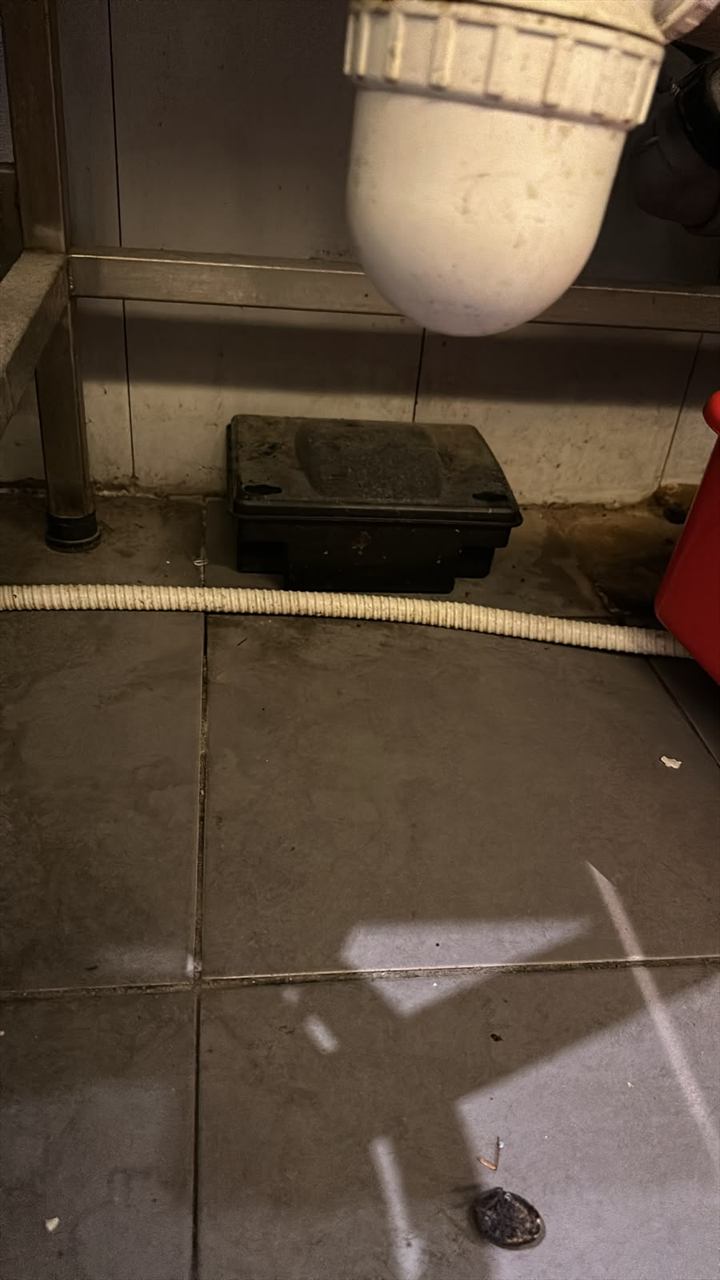תחנת האכלה מותקנת מתחת לכיור במטבח מסחרי